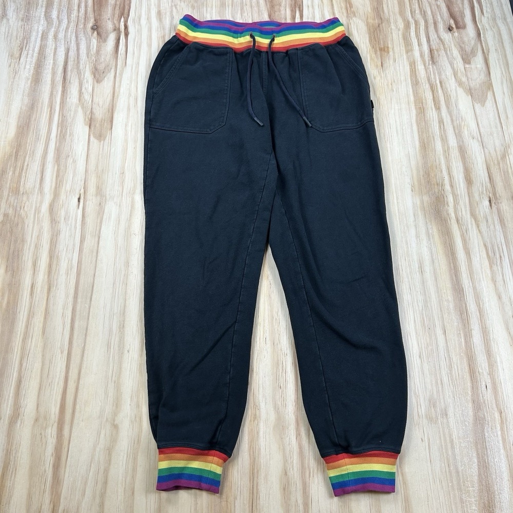 TomboyX Women's Pride Rainbow Jogger Sweatpants Black Size Large